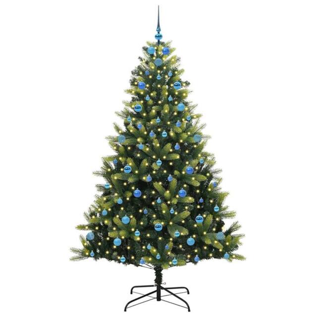 Berkfield Home Realistic Artificial Hinged Christmas Tree 300 LEDs Green 210 cm - image 1