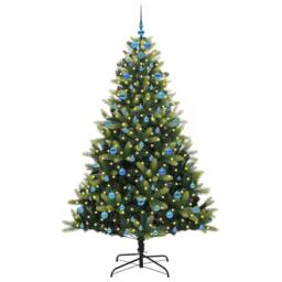 Berkfield Home Realistic Artificial Hinged Christmas Tree 300 LEDs Green 210 cm - thumbnail 1