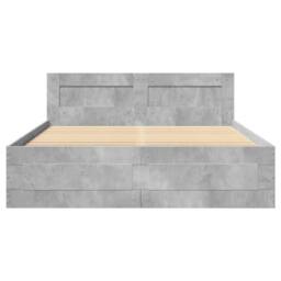 Berkfield Home Bed Frame with Headboard without Mattress Concrete Grey 120x200 cm - Size: Small Double - thumbnail 5