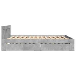 Berkfield Home Bed Frame with Headboard without Mattress Concrete Grey 120x200 cm - Size: Small Double - thumbnail 6