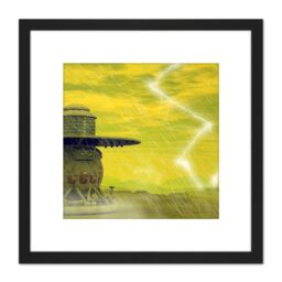 Artery8 Bertrams Space Probe Venera Planet Venus Concept 8X8 Inch Square Wooden Framed Wall Art Print Picture with Mount in Black - thumbnail 1