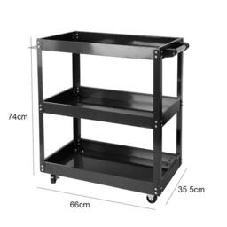 Nordara 3 Tier Tool Storage Heavy Duty Garage Trolley in Black - Size: 10000mm x 520mm - thumbnail 2