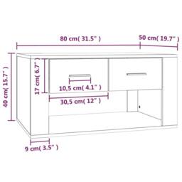 Berkfield Home Coffee Table White 80x50x40 cm Engineered Wood - Size: 80 x 50 x 40 cm - thumbnail 9