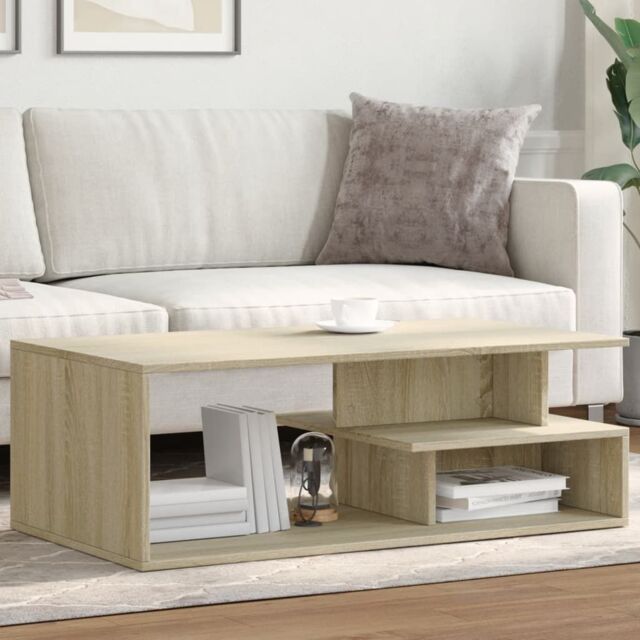 Berkfield Home Coffee Table Sonoma Oak 102x55x35 cm Engineered Wood in Brown - Size: 102 x 55 x 35 cm - image 1