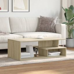 Berkfield Home Coffee Table Sonoma Oak 102x55x35 cm Engineered Wood in Brown - Size: 102 x 55 x 35 cm - thumbnail 3