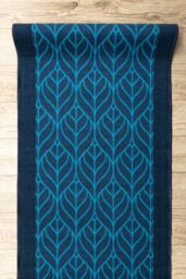RugsX Anti-Slip Feathers Runner in Blue - Size: 57 cm x 280 cm - thumbnail 5
