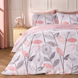 OHS Allium Check Duvet Cover with Pillowcase in Light Pink - Size: Double - thumbnail 1