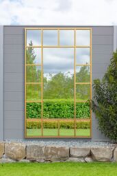 "MirrorOutlet Gold Modern Wall & Leaner Garden Mirror 71""x 43"" 180x110cm - Size: 1 Pack" - thumbnail 1