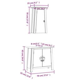 Berkfield Home 2 Piece Bathroom Furniture Set Solid Wood Pine in Brown - thumbnail 9
