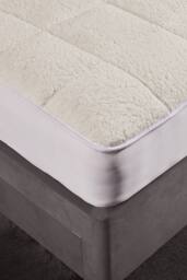 The Linen Consultancy 'TLC 5 Star Hotel Concept' Teddy Soft Fleece Mattress Protector in Cream - Size: Double