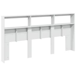 Berkfield Home Headboard Cabinet with LED White 200x17x102 cm - Size: 200 x 17 x 102 cm - thumbnail 6