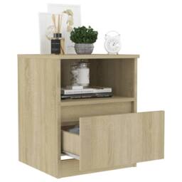 Berkfield Home Durable Bed Cabinets 2 pcs Sonoma Oak 40x40x50 cm Engineered Wood in Natural - Size: 40 x 40 x 50 cm - thumbnail 7