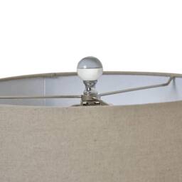 Sostter Grey Ombre Glass Table Lamp with Linen Shade in Charcoal - thumbnail 2