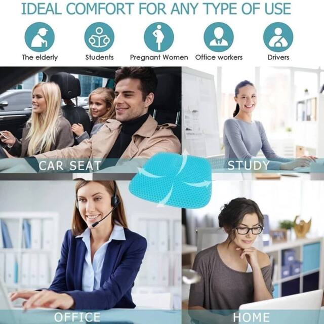 FLAVORA Large Gel Seat Cushion For Lower Back Pain Pressure Relief in Blue - Size: 100 cm x 190 cm - image 1
