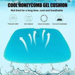 FLAVORA Large Gel Seat Cushion For Lower Back Pain Pressure Relief in Blue - Size: 100 cm x 190 cm - thumbnail 4