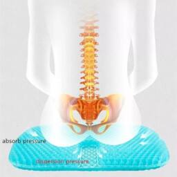 FLAVORA Large Gel Seat Cushion For Lower Back Pain Pressure Relief in Blue - Size: 100 cm x 190 cm - thumbnail 3