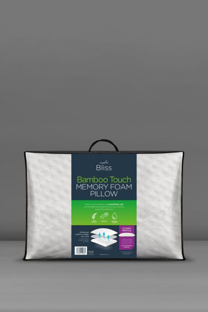 Snuggledown Single Bliss Bamboo Touch Memory Foam Back Sleeper Pillow in White - image 1
