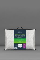 Snuggledown Single Bliss Bamboo Touch Memory Foam Back Sleeper Pillow in White