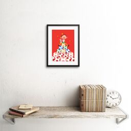 "Artery8 Wall Art Print Football Soccer Dog Art Framed 9x7 inch in Black - Size: W7"" x H9""" - thumbnail 2