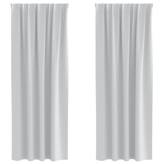 Berkfield Home Curtains with Curtains 2 pcs Pale grey 225 x 140 cm Polyester in Light Grey - image 1