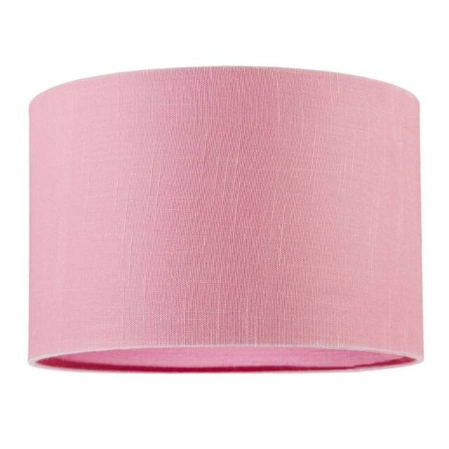 Happy Homewares Modern Designer Candy Pink Textured Linen Fabric Circular Lamp Shade - Size: 12 inches - image 1