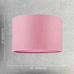 Happy Homewares Modern Designer Candy Pink Textured Linen Fabric Circular Lamp Shade - Size: 12 inches - thumbnail 7
