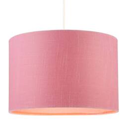 Happy Homewares Modern Designer Candy Pink Textured Linen Fabric Circular Lamp Shade - Size: 12 inches - thumbnail 2