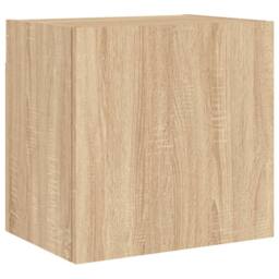 Berkfield Home 5 Piece TV Wall Units Sonoma Oak Engineered Wood in Light Brown - thumbnail 7