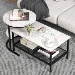 VOGREX White 100cm Extra Long Behind Sofa Entry Console Table