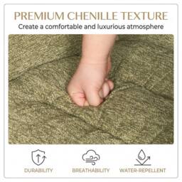 SONARA Single Luxury Chenille Swivel Accent Chair for Living Room in Green - thumbnail 8