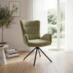 SONARA Single Luxury Chenille Swivel Accent Chair for Living Room in Green - thumbnail 1