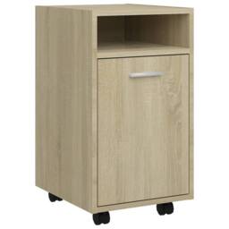 Berkfield Home Side Cabinet with Wheels Sonoma Oak 33x38x60 cm Engineered Wood in Light Oak - Size: 33 x 38 x 60 cm - thumbnail 1
