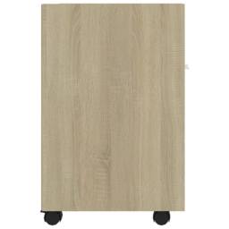 Berkfield Home Side Cabinet with Wheels Sonoma Oak 33x38x60 cm Engineered Wood in Light Oak - Size: 33 x 38 x 60 cm - thumbnail 5