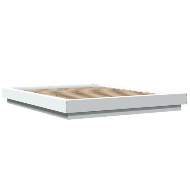Berkfield Home Durable Bed Frame with LED Lights without Mattress White 150x200cm - Size: 150x200 cm - image 1