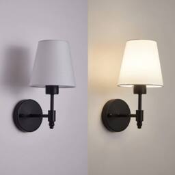 Harper Living Set of 2 Black Wall Lights, Fabric Lamps with Remote - thumbnail 8