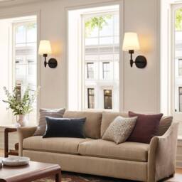 Harper Living Set of 2 Black Wall Lights, Fabric Lamps with Remote - thumbnail 7
