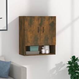 Berkfield Home Wall Cabinet Smoked Oak 60x31x70 cm Engineered Wood in Brown - Size: 60 x 31 x 70 cm - thumbnail 2