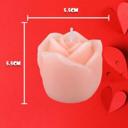 VFM e-Store Valentines Scented Rose Candle Loved Ones-Romantic Gift-Present 5 in Pink - thumbnail 2