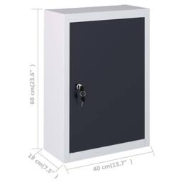Berkfield Home Wall Mounted Tool Cabinet Industrial Style Metal Grey & Black - thumbnail 6