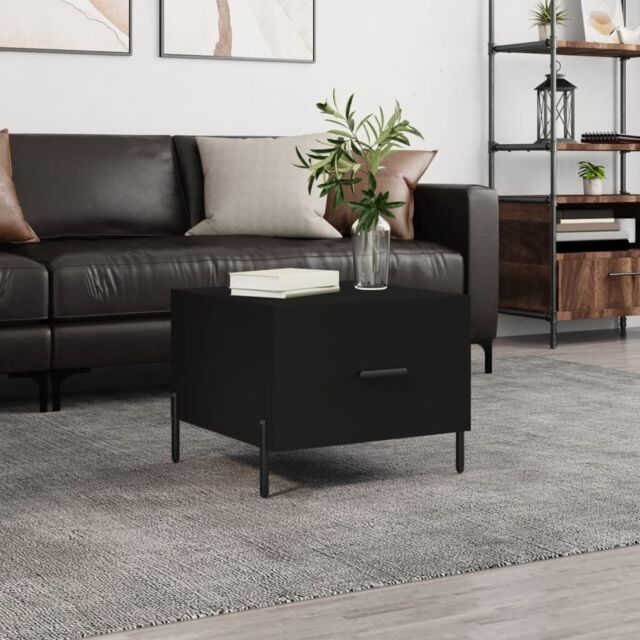 Berkfield Home Coffee Table Black 50x50x40 cm Engineered Wood - Size: 50 x 50 x 40 cm - image 1