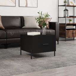 Berkfield Home Coffee Table Black 50x50x40 cm Engineered Wood - Size: 50 x 50 x 40 cm - thumbnail 1