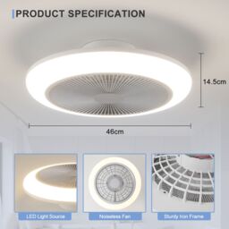 Harper Living Ceiling Fan with Lights & Remote Dimmable 3 Colours Change/6 in White - thumbnail 7