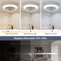 Harper Living Ceiling Fan with Lights & Remote Dimmable 3 Colours Change/6 in White - thumbnail 6