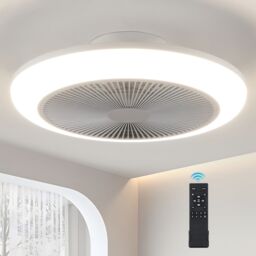 Harper Living Ceiling Fan with Lights & Remote Dimmable 3 Colours Change/6 in White