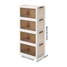 KORVIXA 32*18.5*68cm 4 Tier Plastic Desktop Organiser Box in White - Size: 500mm - thumbnail 2