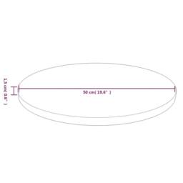 Berkfield Home Round Table Top Dark Brown √ò50x1.5 cm Treated Solid Wood Oak - Size: 50x1.5 cm - thumbnail 4