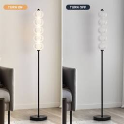 Harper Living Floor Lamp Black, Bright Standing Lamp with Foot Switch 3 Colour Temps in Black - thumbnail 3
