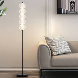 Harper Living Floor Lamp Black, Bright Standing Lamp with Foot Switch 3 Colour Temps in Black - thumbnail 4