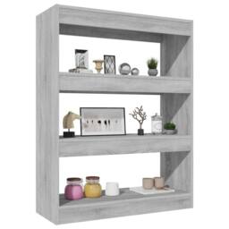 Berkfield Home Book Cabinet/Room Divider Grey Sonoma 80x30x103 cm Engineered wood - Size: 80 x 30 x 103 cm - thumbnail 5