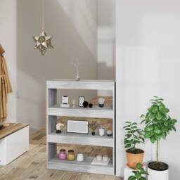 Berkfield Home Book Cabinet/Room Divider Grey Sonoma 80x30x103 cm Engineered wood - Size: 80 x 30 x 103 cm - thumbnail 2